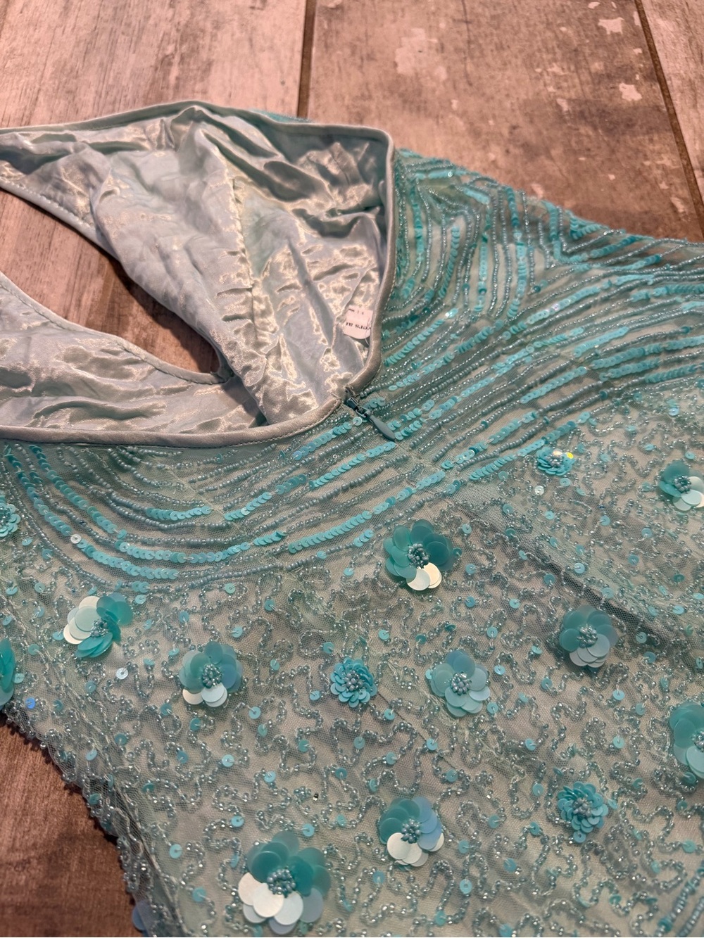 Lovers + Friends Aqua Halter Keyhole Sequin Mini Dress - Picture 5 of 8